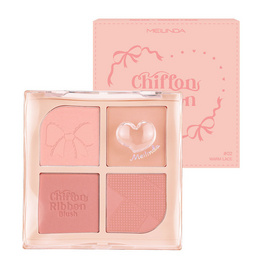 Meilinda พาเลทบลัชออน Chiffon Ribbon Blush 8.8 กรัม - Meilinda, แก้ม