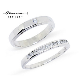 Memorine Jewelry แหวนคู่รักเงินแท้ 925 ฝังเพชรสวิส (CZ) DUO-12 - Memorine Jewelry, เครื่องประดับผู้หญิง