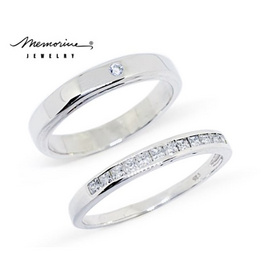 Memorine Jewelry แหวนคู่รักเงินแท้ 925 ฝังเพชรสวิส (CZ) DUO-12 - Memorine Jewelry, แหวน