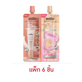 Mille ไพร์เมอร์คูชชั่น Duo Primer Matte Cushion 4 X4 กรัม (แพ็ก 6 ชิ้น) - Mille, ครีมรองพื้น