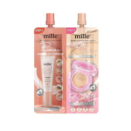 Mille ไพร์เมอร์คุชชั่น Duo Primer Matte Cushion 4 X4 กรัม (แพ็ก 6 ชิ้น) - Mille, ครีมรองพื้น
