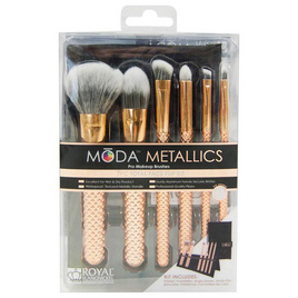 Moda เซ็ทแปรงแต่งหน้า Metallics Rose Gold Total Face Kit (7ชิ้น/ชุด) - Moda, ความงาม