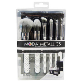 Moda เซ็ทแปรงแต่งหน้า Metallics Silver Total Face Kit (7ชิ้น/ชุด) - Moda, ความงาม