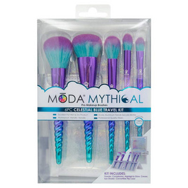 Moda เซ็ทแปรงแต่งหน้า Mythical Celestial Blue Travel Kit (6ชิ้น/ชุด) - Moda, ความงาม