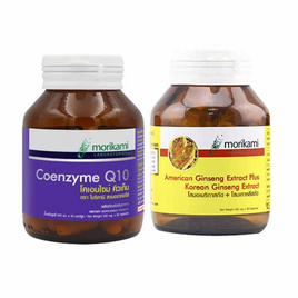 Morikami เซ็ต Coenzyme Q10 บรรจุ 30 แคปซูล และ American Ginseng บรรจุ 30 แคปซูล - Morikami, หัวใจ หลอดเลือด (เบาหวาน/ไขมัน/ความดัน)