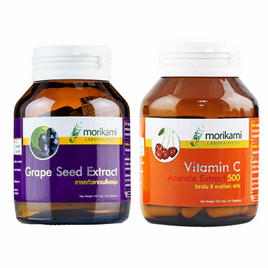 Morikami เซ็ต Grape Seed Extract บรรจุ 30 แคปซูล และ Vitamin C - Acerola บรรจุ 30 แคปซูล - Morikami, Morikami