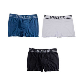 Munafie กางเกงในผู้ชาย Boxer แพ็ก 3 ชิ้น คละสี - Munafie, ชุดชั้นใน