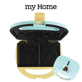 My home เครื่องทำแซนวิส LINE FRIENDS 2ช่อง รุ่น SW244 เขียวเหลือง - My Home, เครื่องทำแซนวิส