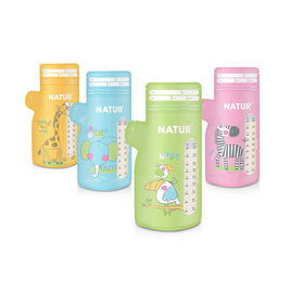 NATUR ถุงเก็บน้ำนมแม่ 9oz แพ็ก 25 คละ 4 ลาย - NATUR, อุปกรณ์บรรจุน้ำนม แผ่นซับน้ำนม