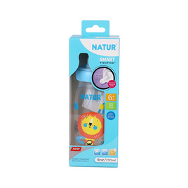 NATUR ขวดนมสมาร์ทจุกนิ่มหลายรู PP 9oz คละลาย - NATUR, อุปกรณ์ให้นม