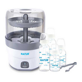 NATUR เครื่องนึ่งขวดนมไฟฟ้า รุ่น SZ-2 ฟรี ขวดนม 4 ใบ - NATUR, หม้อนึ่งขวดนม/เครื่องอุ่นนม
