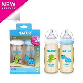 Natur ขวดนมสมาร์ทไบโอมิมิคพิมพ์ลาย PES 9 OZ. แพ็ก 2 - NATUR, ขวดนม