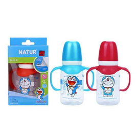 Natur ขวดนม PP โดราเอมอนทรงกลมแขนจับ 4 OZ. คละสี - NATUR, แม่และเด็ก