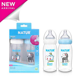 Natur ขวดนมสมาร์ทไบโอมิมิคพิมพ์ลาย PP 9 OZ. แพ็ก 2 - NATUR, ขวดนม