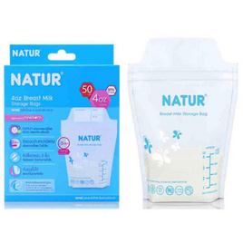 Natur ถุงเก็บน้ำนมแม่ รุ่น STD 4 OZ. แพ็ก 50 ถุง - NATUR, อุปกรณ์บรรจุน้ำนม แผ่นซับน้ำนม