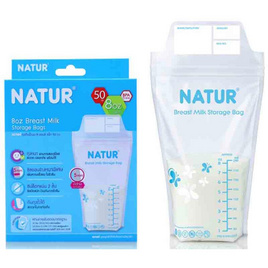 Natur ถุงเก็บน้ำนมแม่ รุ่น STD 8 OZ. แพ็ก 50 ถุง - NATUR, อุปกรณ์บรรจุน้ำนม แผ่นซับน้ำนม