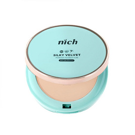 Nich แป้งพัพ Silky Velvet Powder Foundation SPF30+ PA+++ 10 กรัม - Nich, เครื่องสำอาง