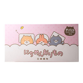 Nichimen Orimono แผ่นเช็ดหน้าผลิตจากผ้าฝ้าย 100 % 3 Pets 80 แผ่น - Nichimen Orimono, เครื่องใช้ส่วนตัว/เสริมความงาม