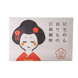 Nichimen Orimono แผ่นเช็ดหน้าผลิตจากผ้าฝ้าย 100 % Geisha White Box 100 แผ่น - Nichimen Orimono, เครื่องใช้ส่วนตัว/เสริมความงาม