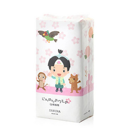 Nichimen Orimono แผ่นเช็ดหน้าผลิตจากผ้าฝ้าย 100% Sakura 60 แผ่น - Nichimen Orimono, เครื่องใช้ส่วนตัว/เสริมความงาม