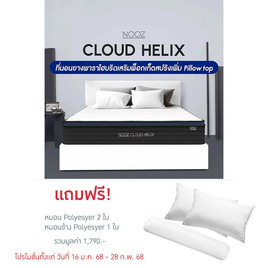 Nooz ที่นอนยางพาราแท้ เสริมพ็อกเก็ตสปริง เพิ่ม Pillow top รุ่น Helix หนา 10 นิ้ว - NOOZ, สินค้าแนะนำ