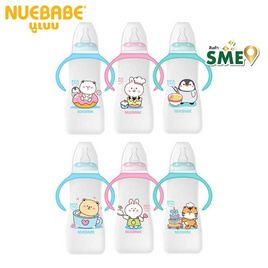 Nuebabe ขวดนม PP ทรงเอวมีแขนจับ Collection Moji & Friends 8 ออนซ์ แพ็ก 3 คละสี/คละลาย - Nuebabe, แม่และเด็ก