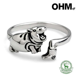 OHM X Moo Deng แหวนหมูเด้ง เครื่องประดับเงินแท้ Silver 925 - OHM, แฟชั่น