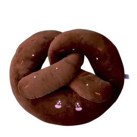 OPORTOYS หมอนตุ๊กตาขนมปังเพรทเซล Pretzel 50ซม. (19นิ้ว) ช็อคโกแลต - OPORTOYS, ตุ๊กตา
