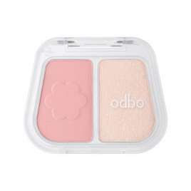 Odbo บลัชออนและไฮไลท์ Duo Fuse Blush & Highlight 3+3กรัม - Odbo, แก้ม