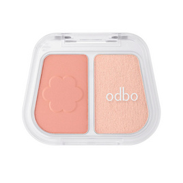 Odbo บลัชออนและไฮไลท์ Duo Fuse Blush & Highlight 3+3กรัม - Odbo, แก้ม