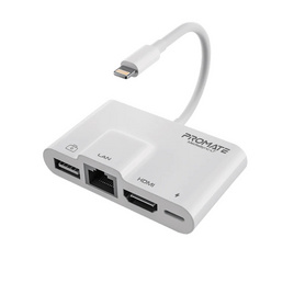 PROMATE อุปกรณ์แปลงสัญญาณ 4-in-1 Multimedia Hub with Lightning Connector รุ่น MediaSync-LT - PROMATE, อุปกรณ์เสริมคอมพิวเตอร์อื่นๆ