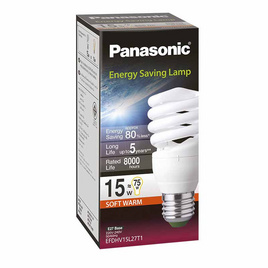 Panasonic หลอดไฟสไปรัล 15W (แสงส้ม) - Panasonic, โคมไฟและหลอดไฟ