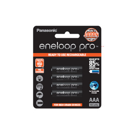 Panasonic ถ่านชาร์จ Eneloop Pro AAA 950 mAh (แพ็ก 4 ก้อน) - Panasonic, 7Online