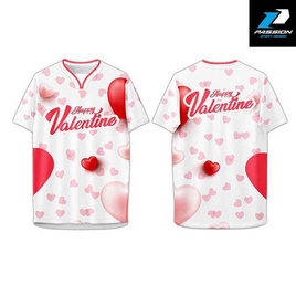 Passion  เสื้อคอวี  ลาย Couple ขาว - Passion, เสื้อผ้า