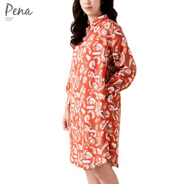 Pena house ชุดเดรสเชิ๊ตสั้น คอจีน แขนยาว รุ่น PODS102301 - Pena house, เสื้อผ้าผู้หญิง