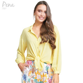 Pena house เสื้อเชิ๊ตผู้หญิงแขนยาว สีพื้น รุ่น POSL032402 - Pena house, แฟชั่น