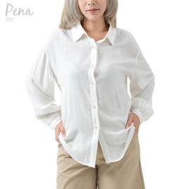 Pena house เสื้อเชิ๊ตผู้หญิงแขนยาว สีพื้น รุ่น POSL032402 - Pena house, แฟชั่นผู้หญิง