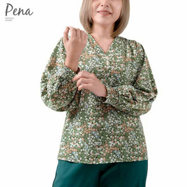 Pena houseเสื้อเบลาส์ผู้หญิง แขนยาว คอวี  รุ่น POSL102302 - Pena house, แฟชั่น