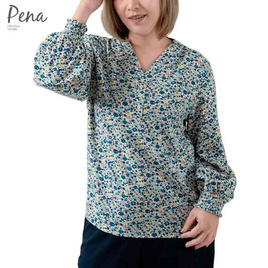 Pena houseเสื้อเบลาส์ผู้หญิง แขนยาว คอวี  รุ่น POSL102302 - Pena house, แฟชั่นผู้หญิง