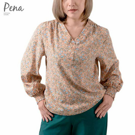 Pena houseเสื้อเบลาส์ผู้หญิง แขนยาว คอวี  รุ่น POSL102302 - Pena house, เสื้อผ้าผู้หญิง