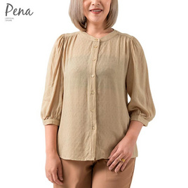 Pena house เสื้อเบลาส์แฟชั่นสีพื้น คอกลม แขนพอง รุ่น POSL102304 - Pena house, เสื้อเชิ้ต