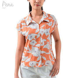 Pena house เสื้อเชิ๊ตแขนล้ำ ลายดอกไม้ รุ้น POSS022401 - Pena house, เสื้อเชิ้ต