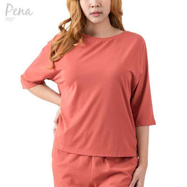 Pena house เสื้อยืดคอกลม แขนสามส่วน ผ้าพิมพ์ลาย รุ่น POTL062401 - Pena house, เสื้อผ้าและเครื่องประดับ