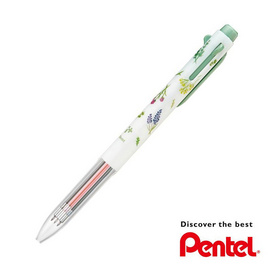 Pentel ปากกาพร้อมไส้ 3 ระบบ iPlus Botanical ลาย Pattern Flower เขียว - Pentel, Pentel