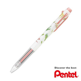 Pentel ปากกาพร้อมไส้ 3ระบบ iPlus Botanical ลาย Pattern Flower ชมพู - Pentel, เครื่องเขียน/เครื่องใช้สำนักงาน