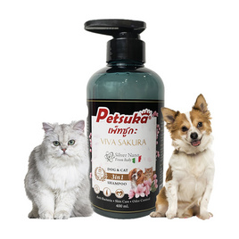 Petsuka แชมพูสุนัขและแมวเพ็ทซูกะ 3in1 พรีเมี่ยม VIVA SAKURA ขนาด 400ml - Petsuka, แชมพูและครีมนวด