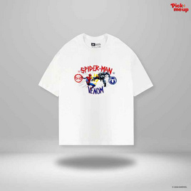 PickMeUp เสื้อยืดพิมพ์ลาย SPIDER-MAN VS VENOM สีดำ - Pick Me Up, แฟชั่น