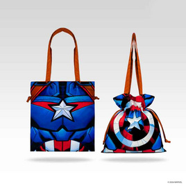 Pick Me Up กระเป๋าผ้าพิมพ์ลาย Captain America สีน้ำเงิน - Pick Me Up, Fashion Sub Catetogy