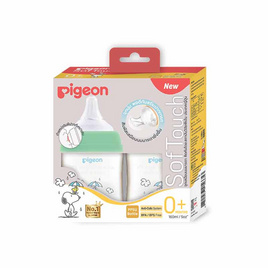 Pigeon พีเจ้น ขวดนม PPSU สนูปี้ 160 มล.จุกซอฟทัช SS แพ็ก 2 ขวด - Pigeon, แม่และเด็ก