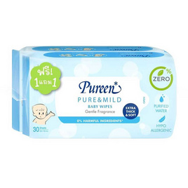 Pureen เบบี้ไวพส์ สูตรเพียวแอนมายด์ 30 แผ่น - Pureen, Biopharm